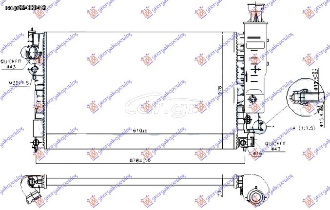 ΨΥΓΕΙΟ 1.4-2.0cc +/-A/C (61x37.7) (VALEO CLASSIC)  για PEUGEOT 405 93-95