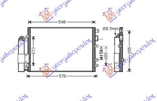ΨΥΓΕΙΟ A/C 1.4cc 8V 1.6cc 16V 5Π (510x380)  για NISSAN KUBISTAR 2003-2009 (X76)