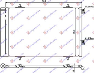 ΨΥΓΕΙΟ A/C 1.6 THP BENZINH 1.6 Hdi ΠΕΤΡΕΛΑΙΟ 2011- (574x378x16) ΠΛΑΚΑΚΙΑ ΕΜΠΡΟΣ  για CITROEN C5 2008-2016 (RD/RW)