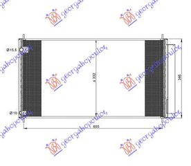 ΨΥΓΕΙΟ A/C 2.0 D4D ΠΕΤΡΕΛΑΙΟ (670x330x16)  για TOYOTA COROLLA SDN 2007-2011 (E 15)