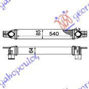 ΨΥΓΕΙΟ INTERCOOLER 1.3-1.4 HDI-MJTD (540x85x65) για FIAT FIORINO/QUBO 2008-2016 (225)