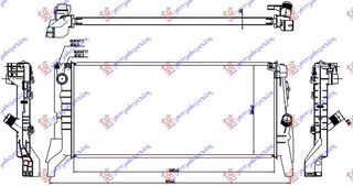 ΨΥΓΕΙΟ ΝΕΡΟΥ 2.0 (20i-20iX) ΑΥΤΟΜ. ΒΕΝΖΙΝΗ - 2.0 (18D-18/25DX ΑΥΤΟΜ.) (20D-20DX MHXAN.-AYTOM.) ΠΕΤΡΕΛ. (680x320x26)  για BMW X1 (F48) 15-19