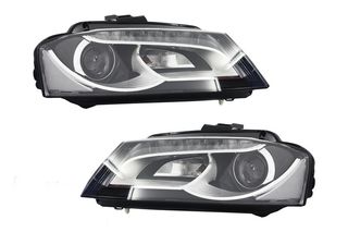 ΦΑΝΑΡΙΑ ΕΜΠΡΟΣ LED Headlights Audi A3 8P1 (2008-2012) Design Black Crystal-Clear