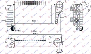 ΨΥΓΕΙΟ INTERCOOLER 1.5-1.6 TDCI-ECOnetic (336x157x62) για FORD TRANSIT/TOURNEO CONNECT 13-19