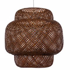 GLOBOSTAR® MALDIVES 01658 Boho Κρεμαστό Φωτιστικό Οροφής με Ντουί 1 x E27 AC 220-240V IP20 - Καφέ - Μ56 x Π56 x Υ54cm