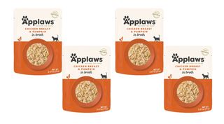 Φακελάκι Cat Applaws με Κοτόπουλο και Κολοκύθα σε Ζωμό Economy Pack 4 Τεμ. x 70gr