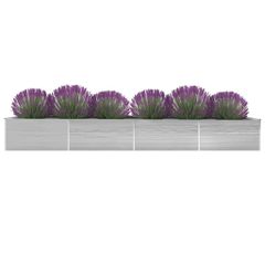 Ζαρντινιέρα Υπερυψωμένη Γκρι 600x80x45 εκ. Γαλβαν. Χάλυβας 47072