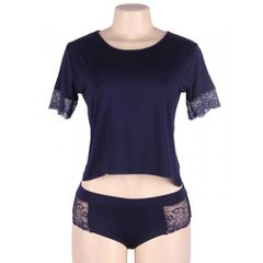 Plus Size Dark Blue Sleepwear-thumb-1