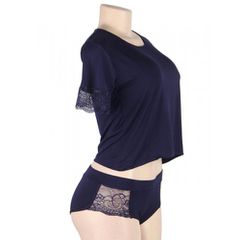 Plus Size Dark Blue Sleepwear-thumb-5