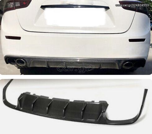 ΠΙΣΩ ΣΠΟΙΛΕΡ Maserati Ghibli Sedan 2014-2017 Real Carbon Fiber Rear Bumper Lip Diffuser