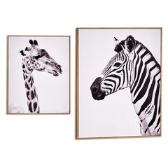 Πίνακας Zebra - Giraffe Ξύλο οξιάς MDF (2 x 51 x 41 cm)