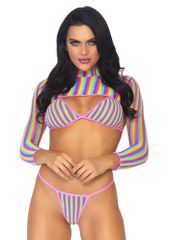 Rainbow top, string & crop top-thumb-2