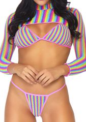 Rainbow top, string & crop top