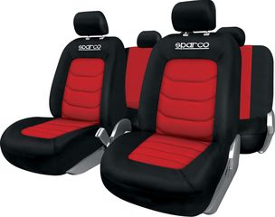 Κάλυμμα καθισμάτων Πολυεστερικό κόκκινο-μαύρο 4τμχ Sparco