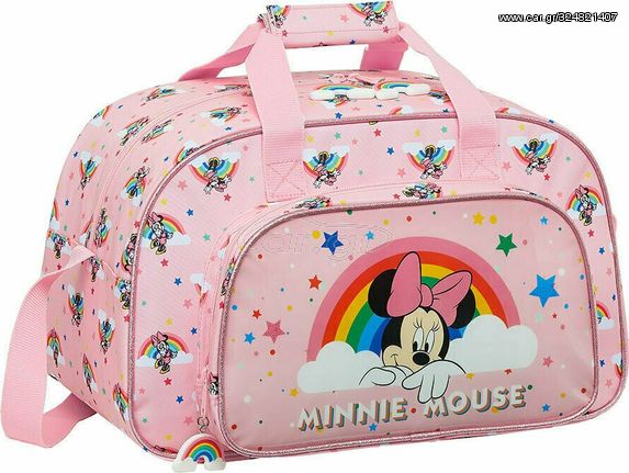 Safta 712112273 Minnie Rainbow, Ύφασμα, Παιδικό Σακ Βουαγιάζ, Ροζ