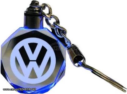 3D Led Light Κρυστάλλινο Μπρελόκ Φωτιζόμενο - Volkswagen VW