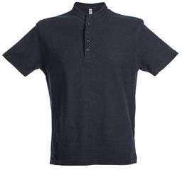 JRC Kuwait Man Ανδρικό πόλο με γιακά μανδαρίνου Πικέ 180gsm 100% Βαμβάκι πενιέ NAVY