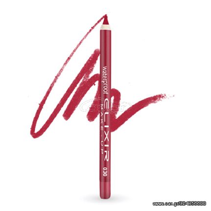 Elixir Waterproof Lip Pencil Μολύβι Χειλιών Αδιάβροχο 1,4gr 030 True Red Βαθύ Κόκκινο