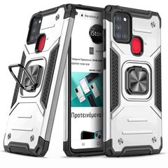 Armor Ringstand Case Silver Samsung Galaxy A21s