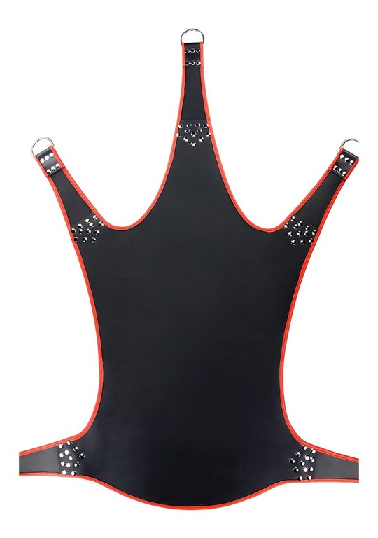 Leather sling with Red piping - 5 points - Black Red