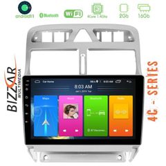Bizzar Peugeot 307 4core Android11 2+16GB Navigation Multimedia Tablet 9″