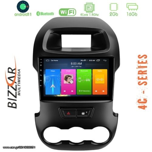 Bizzar Ford Ranger 2012-2016 4core Android 11 2+16GB Navigation Multimedia Tablet 9″