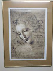 Αφίσα γυναίκα Leonardo Da Vinci σε κορνίζα χρυσαφί με τζάμι 60cmx80cm