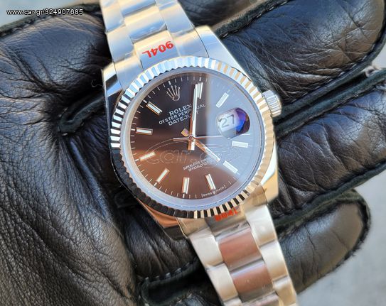 rolex replica γυναικειo datejust μαύρο 36μμ