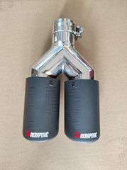 ΜΠΟΥΚΑ AKRAPOVIC ΔΙΠΛΗ CARBON Φ90 ΣΥΜΜΕΤΡΙΚΕΣ KARALOIZOS exhaust