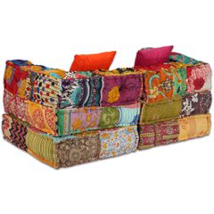 Κάθισμα - Πουφ Διθέσιο Αρθρωτό Patchwork Υφασμάτινο 244977-thumb-8