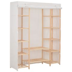 Ντουλάπα Λευκή 135 x 40 x 170 εκ. Υφασμάτινη 248196