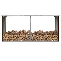 Υπόστεγο Αποθήκευσης Ξύλων Κήπου Καφέ 330x92x153 εκ. Ατσάλι 47087