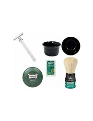 Starter Shaving Pack Proraso Shaving Soap & Omega Brush & Omega Bowl & Yaqi Safety Razor & Derby Stainless Blades