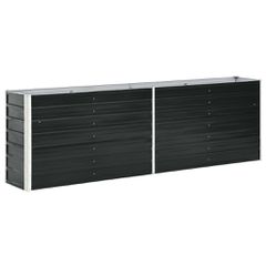 Ζαρντινιέρα Υπερυψωμένη Ανθρακί 240x40x77 εκ. Γαλβαν. Χάλυβας 47043