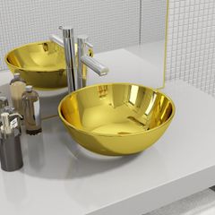 Νιπτήρας Χρυσός 28 x 10 εκ. Κεραμικός 143490