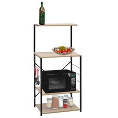 Ντουλάπι Φούρνου Μικροκυμάτων Μαύρο/Δρυς 60x39,6x123εκ Επ Ξύλο 288239