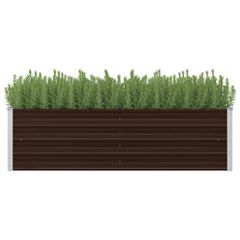 Ζαρντινιέρα Υπερυψωμένη Καφέ 160x40x45 εκ. Γαλβανισμ. Χάλυβας 45718