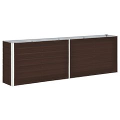 Ζαρντινιέρα Υπερυψωμένη Καφέ 240x40x77 εκ. Γαλβανισμ. Χάλυβας 47042