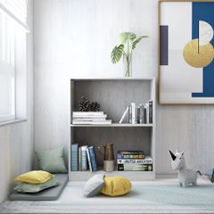 Βιβλιοθήκη Γκρι Σκυροδέματος 60x24x76 εκ. Επεξεργασμένο Ξύλο 800859