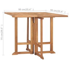 Τραπεζαρία Κήπου Πτυσσόμενη 90 x 90 x 75 εκ. Μασίφ Ξύλο Teak 315448-thumb-6