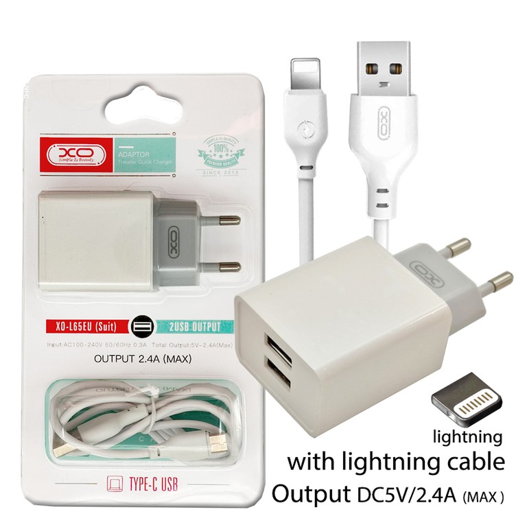 Xo L65 Lightning 2.4A 2xUSB