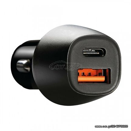 Φορτιστης Αναπτηρα Με 2 Θυρες Usb Type A+ Type C 12/24V 18W Ultra Fast Charger