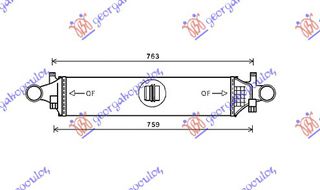 ΨΥΓΕΙΟ INTERCOOLER ΒΕΝΖΙΝΗ-ΠΕΤΡΕΛΑΙΟ (625x145) για MERCEDES GLA (X156) 17-20