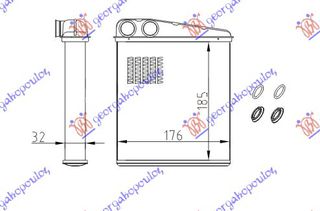 ΨΥΓΕΙΟ ΚΑΛΟΡΙΦΕΡ (185x176) (ΤΥΠΟΥ VALEO) για SKODA SUPERB 2008-2013 (3T4/3T5)