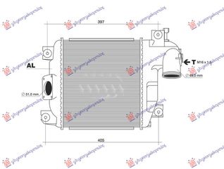 ΨΥΓΕΙΟ INTERC. 2,5-3,0 D4d (275x302x50)  για TOYOTA HI-LUX 2WD/4WD 09-12