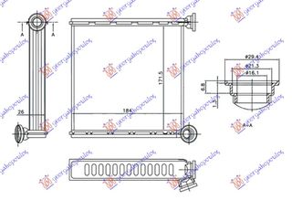 ΨΥΓΕΙΟ ΚΑΛΟΡΙΦΕΡ (BR) (172x184x26) ΤΥΠΟΥ VALEO  για VW GOLF VII 13-16