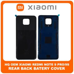 OEM Συμβατό Για Xiaomi Redmi Note 9 Pro (M2003J6B2G), Redmi Note 9S (M2003J6A1G) Rear Back Battery Cover Πίσω Κάλυμμα Καπάκι Πλάτη Μπαταρίας Interstellar Gray Μαύρο