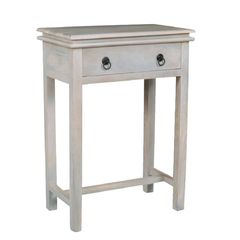 MAISON CONSOLE Έπιπλο Κονσόλα 1 Συρτάρι, Ξύλο Mango Antique Άσπρο ΕΙ929,1  60x34x80cm  1τμχ