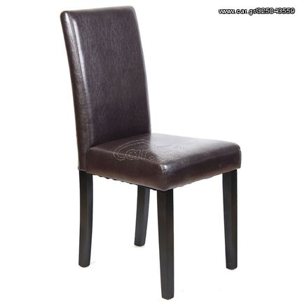 MALEVA-L Καρέκλα PU Καφέ - Wenge Ε7207 Wenge/Καφέ από Ξύλο/PVC - PU  42x56x93cm  2τμχ