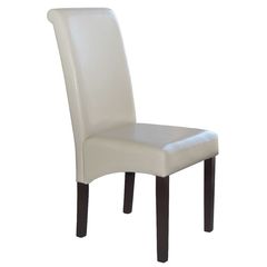 MALEVA-H Καρέκλα Ξύλο - PU Ivory Ε7206,1 Wenge/Εκρού από Ξύλο/PVC - PU  46x61x100cm  2τμχ